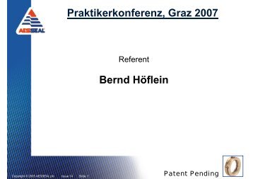 Praktikerkonferenz, Graz 2007 Bernd Höflein - Pumpen Praktiker ...