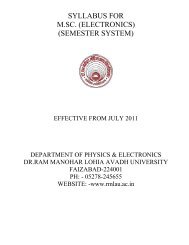 syllabus for m.sc. (electronics) - Dr. Ram Manohar Lohia Avadh ...
