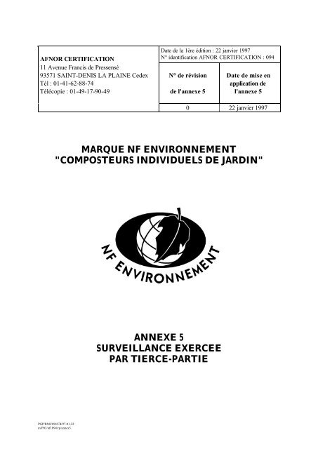 Composteurs individuels de jardin - Marque NF