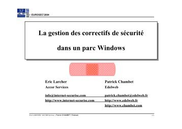 Exemple de politique - Painless Security - Patrick Chambet