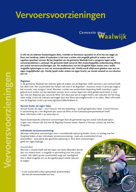 folder Vervoersvoorzieningen - Gemeente Waalwijk