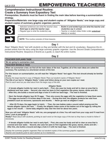 3rd Grade: Create a summary from Expository Text