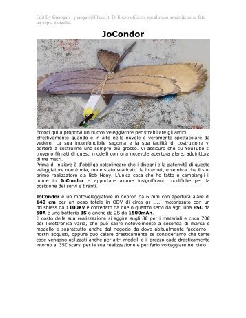 File in PDF delle Istruzioni del JoCondor