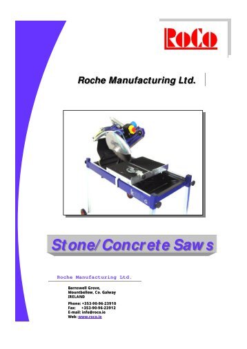 Roche Manufacturing STONE SAWS CATALOG_New Address_2008