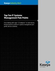 Top Ten IT Systems Management Pain Points - Kaseya