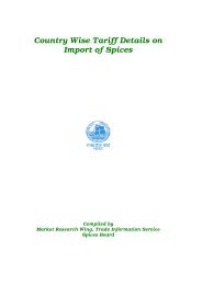 Country Wise Tariff Details on Import of Spices - Spices Board India