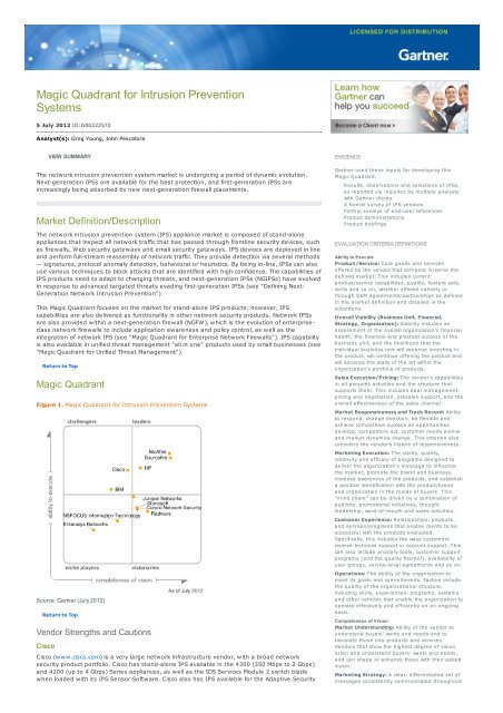 Magic Quadrant for Intrusion Prevention Systems WIT