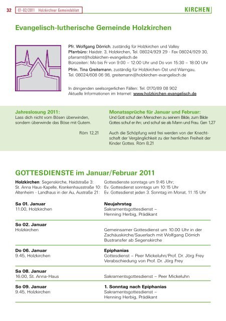 Ausgabe • Januar/Februar 2011 - Holzkirchen