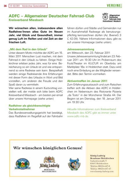 Ausgabe • Januar/Februar 2011 - Holzkirchen