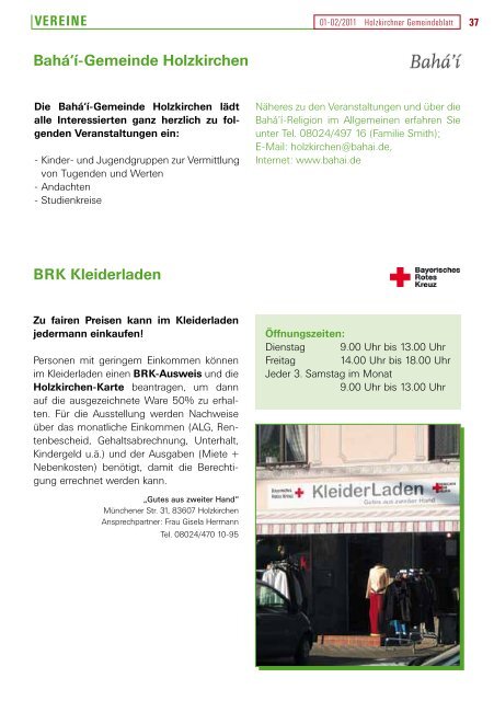 Ausgabe • Januar/Februar 2011 - Holzkirchen