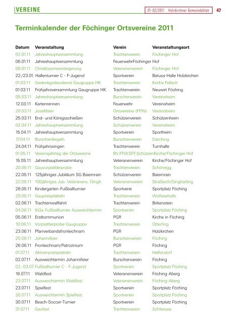 Ausgabe • Januar/Februar 2011 - Holzkirchen