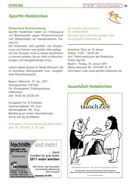 Ausgabe • Januar/Februar 2011 - Holzkirchen