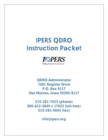 IPERS QDRO Instruction Packet