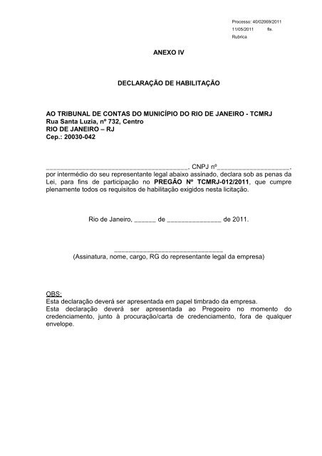 Comissão de Licitação - PREGÃO - Tribunal de Contas do ...