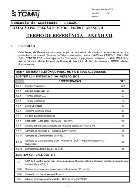 Comissão de Licitação - PREGÃO - Tribunal de Contas do ...