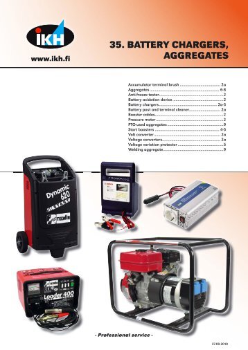 35. BATTERY CHARGERS, AGGREGATES