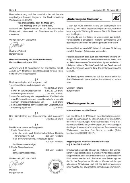 Amts- und Mitteilungsblatt der Stadt Wolkenstein Amts- und ...