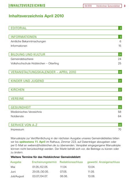 Ausgabe • April 2010 - Holzkirchen