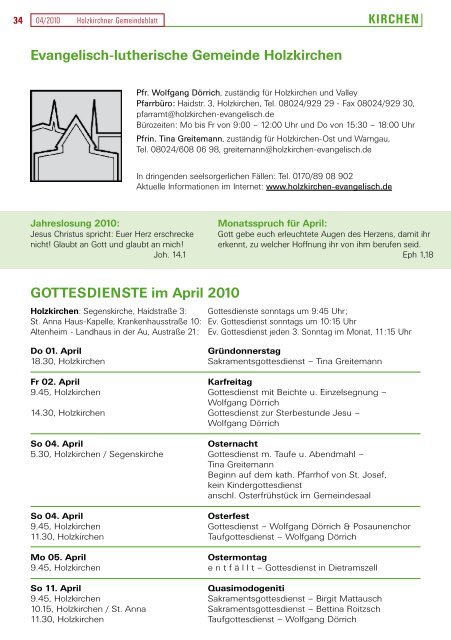 Ausgabe • April 2010 - Holzkirchen