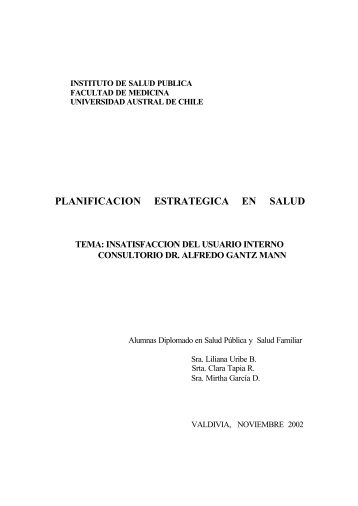 Planificacion estrategica en salud - Facultad de Medicina