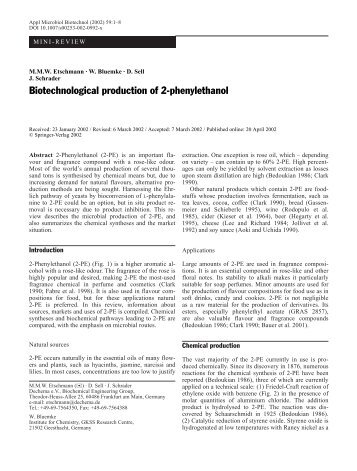 Biotechnological production of 2-phenylethanol