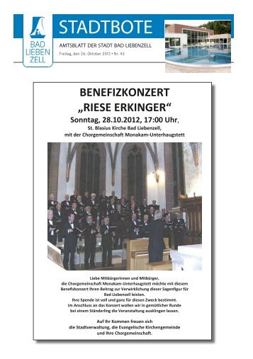 benefizkonzert „riese erkinger“ - Stadtverwaltung - Bad Liebenzell