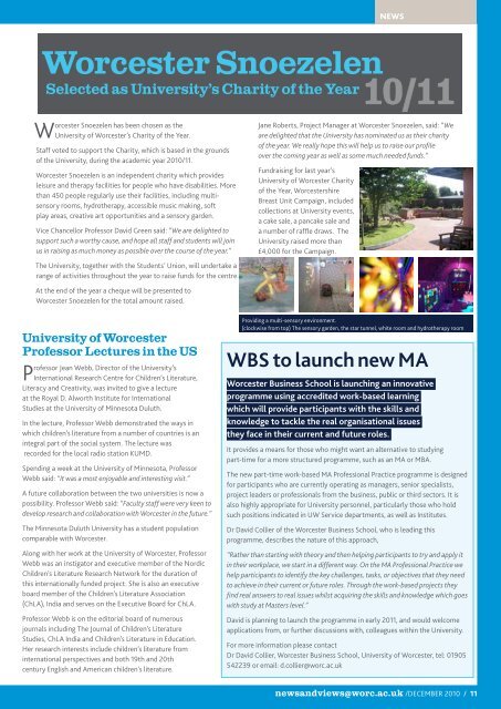 December 2010 - University of Worcester