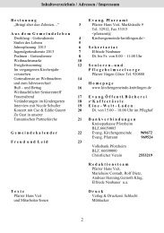2 Inhaltsverzeichnis / Adressen / Impressum - Ev. Kirchengemeinde ...