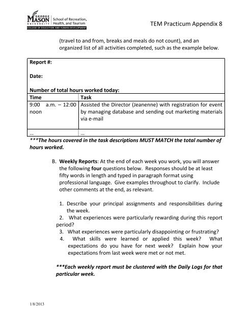 Appendix 8 - Practicum Portfolio Guidelines