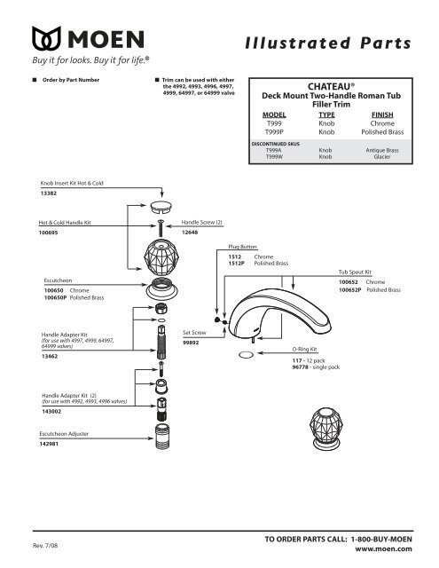 Installation for Moen Chateau Two-Handle Low Arc Roman Tub ...