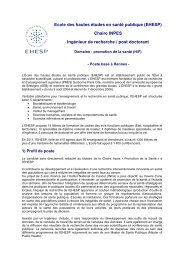 Post doc chaire INPES - EHESP