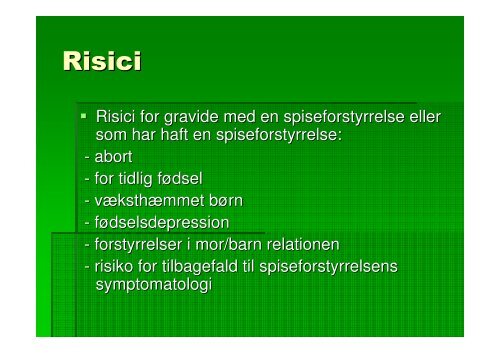 Spiseforstyrrelser, graviditet - Region Hovedstadens Psykiatri