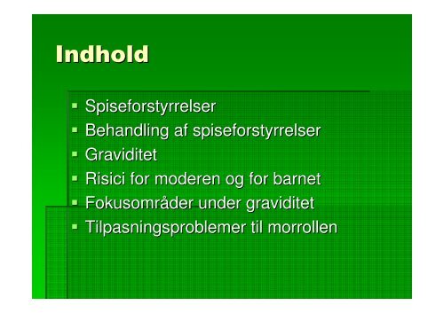 Spiseforstyrrelser, graviditet - Region Hovedstadens Psykiatri