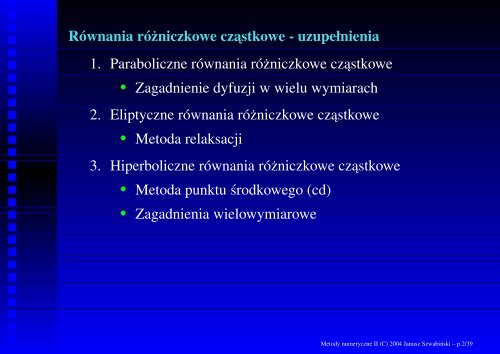 Metody numeryczne II RÃ³wnania rÃ³Ëzniczkowe cz ... - Panoramix