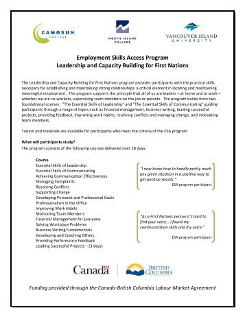 Leadership and Capacity Building - Camosun College