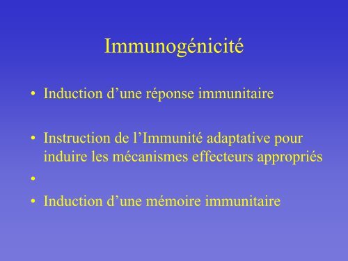 Vaccinologie et stratégie de développement des vaccinsTron - ASSIM