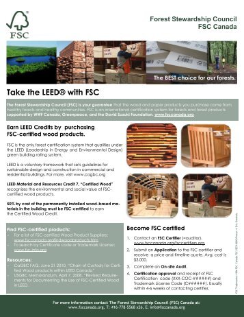 Take the LEEDÂ® with FSC - Upper Canada Forest Products