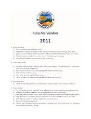 Rules for Vendors - Blowing Rock Chamber of Commerce