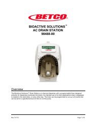 98488-00 AC Drain Station Instructions - Betco Corporation