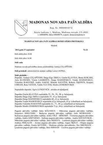 Protokols - Madonas novada paÅ¡valdÄ«ba