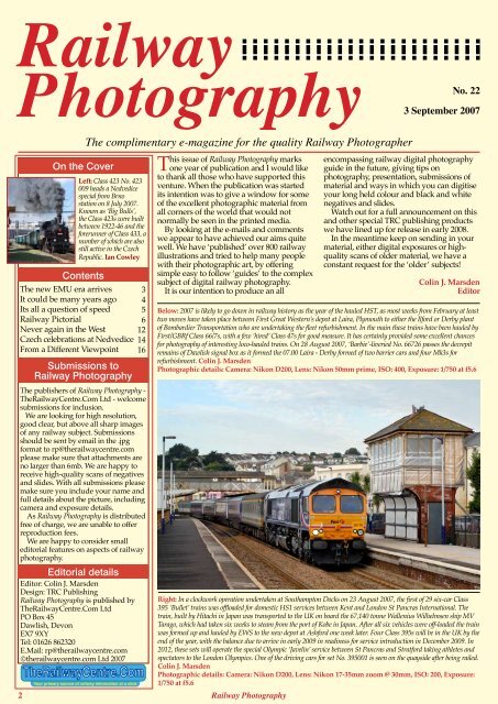 Railway Photography - The Railway Centre.Com