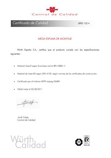 Certificado - Wurth