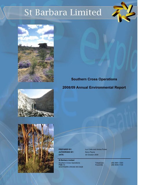 Southern Cross Operations Annual Environmental Report 2008 - 2009