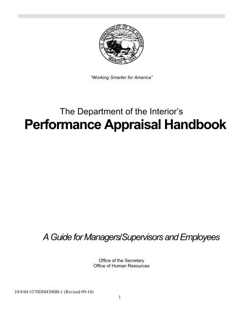 Performance Appraisal Handbook - Bureau of Indian Education