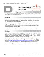Robot Inspection Guidelines - VEX Robotics