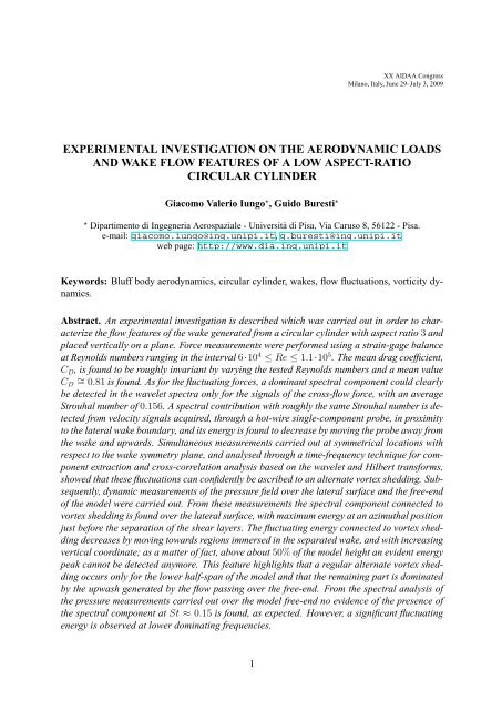 experimental investigation on the aerodynamic loads and wake flow ...