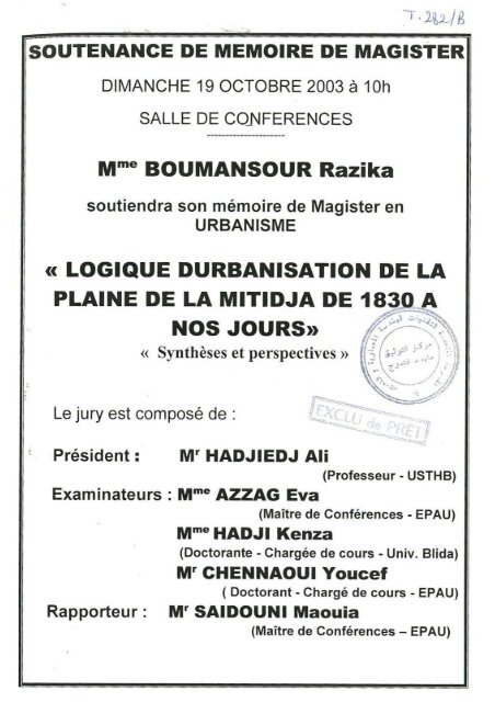 Boumansour Djaafri Razika - EPAU