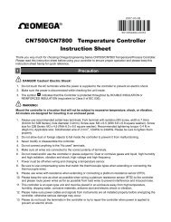 CN7500/CN7800 Temperature Controller Instruction Sheet - Carnegie