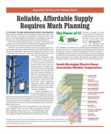 Reliable, Affordable Supply Requires Much Planning - SMEPA