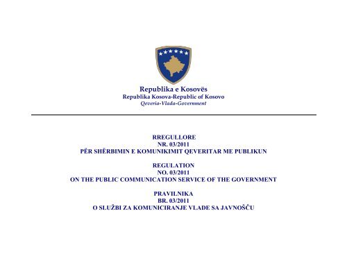 rregullore nr. 03/2011 - Republika e KosovÃ«s - Zyra e Kryeministrit